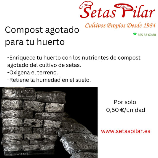 Compost agotado para el huerto por palets de 30 unidades + coste del envio.